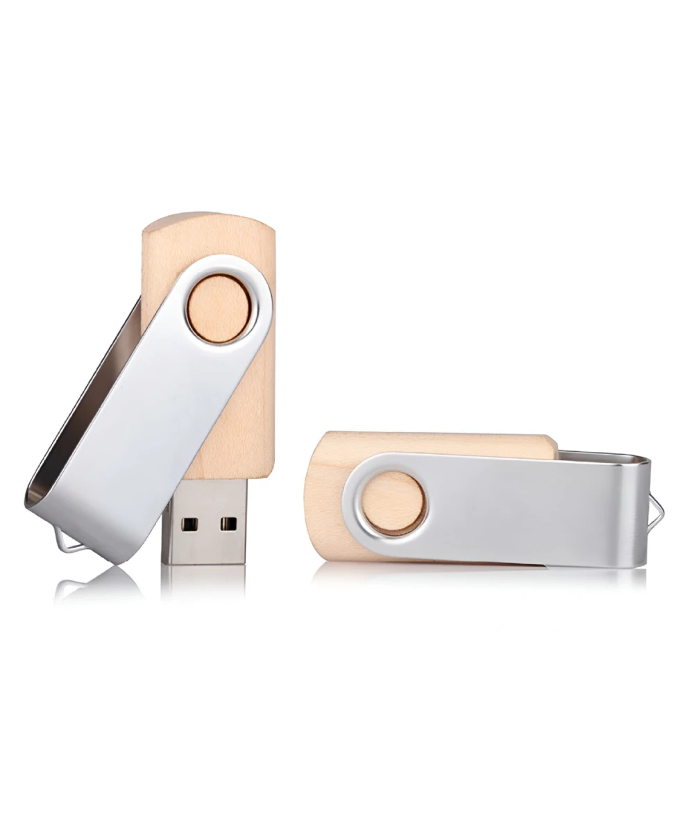 Ahşap Döner Kapaklı USB Bellek