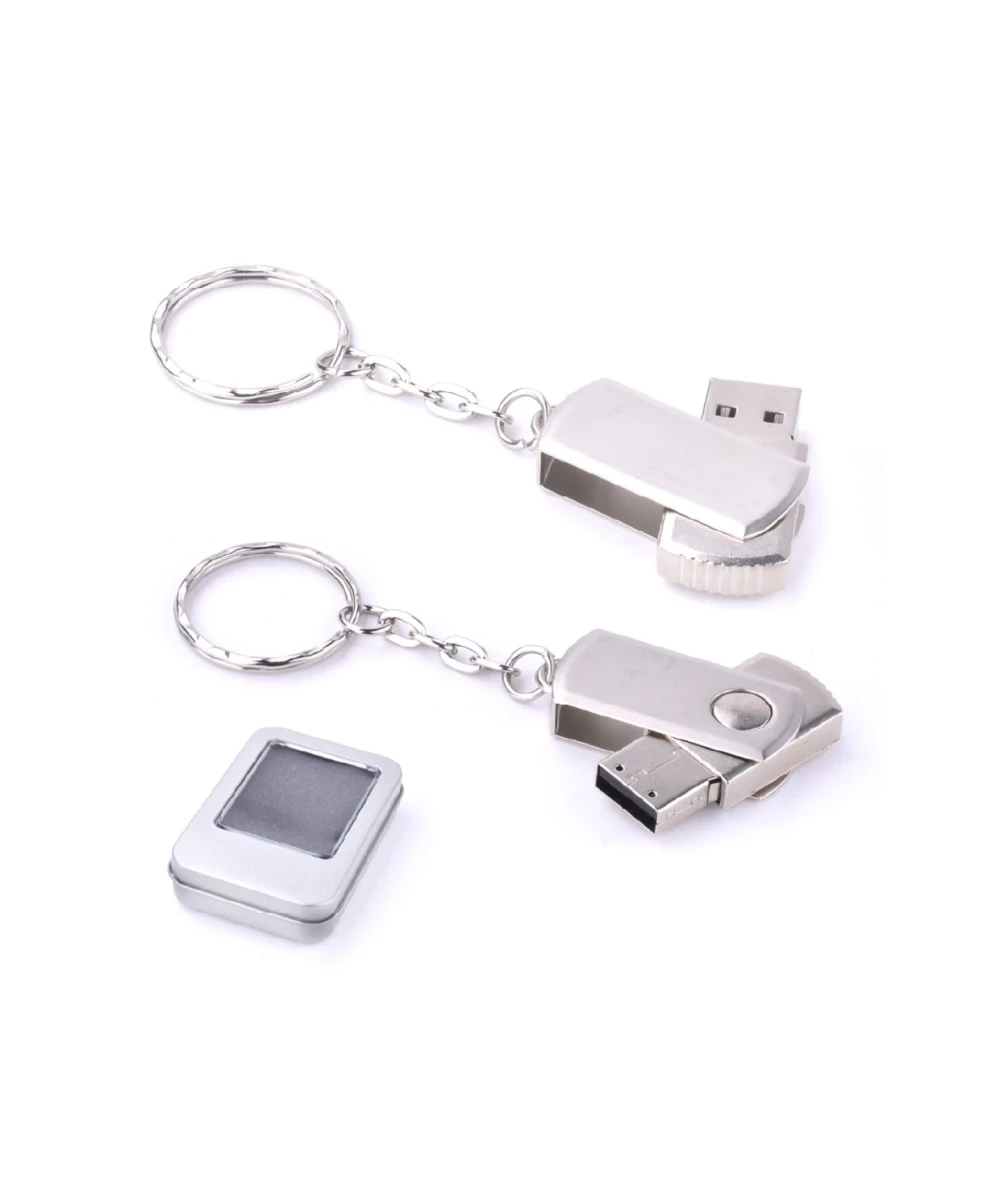 Döner Kapaklı Metal Anahtarlık USB Bellek
