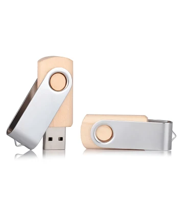 Ahşap Döner Kapaklı USB Bellek